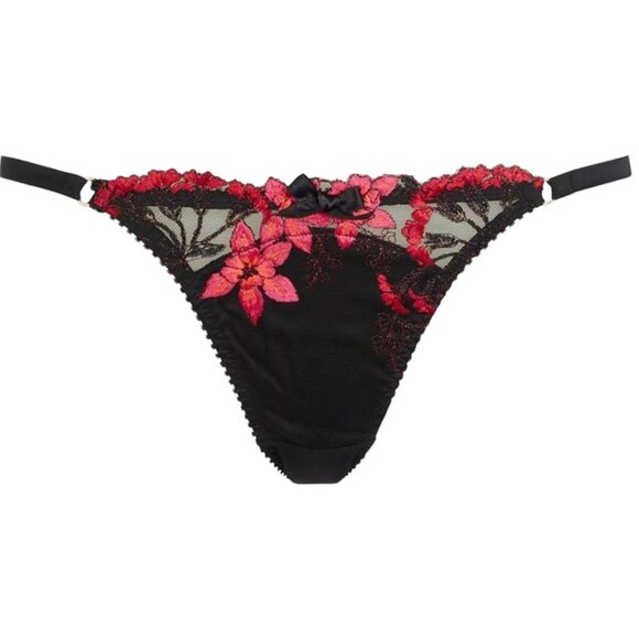 Agent Provocateur SET Pink and Black Brianna Bra 36DD String Brief LARGE NWT - Picture 5 of 17